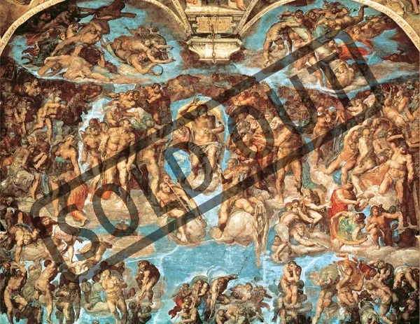 Dřevěné puzzle TREFL 500 dílků - Michelangelo Buonarroti, Poslední soud