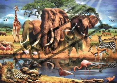Puzzle DINO 1000 dílků - Afrika - zvířata