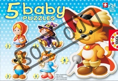 Dětské Baby Puzzle 5v1 EDUCA - Pohádkové postavy (3-5 dílků)