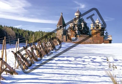 Puzzle CASTORLAND 1500 dílků - Dřevěný kostel v Kizhi, Karélie, Rusko