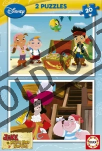 Dětské puzzle EDUCA - Jake a piráti ze Země Nezemě 2x20 dílků