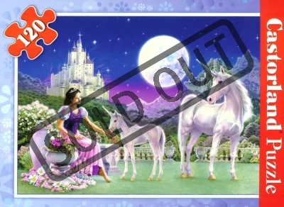 Dětské puzzle 120 dílků - Jednorožci a princezna