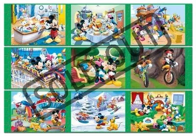 Dětské puzzle 9v1 TREFL - Mickey Mouse - dlouhý příběh