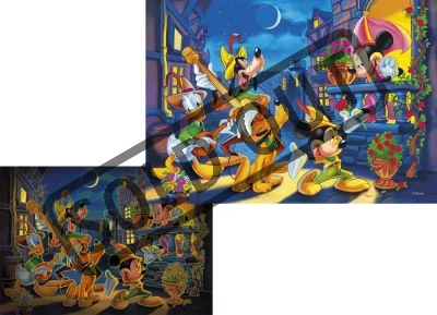 Dětské svítící puzzle 250 dílků - Mickey Mouse: Serenáda