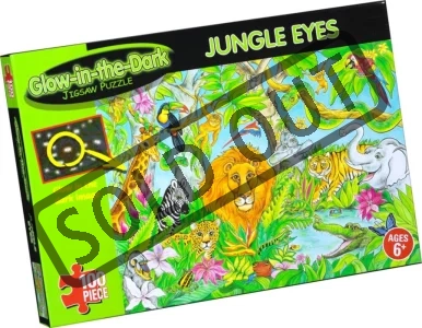 Svítící puzzle pro děti 100 dílků - Oči v džungli