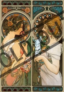 Puzzle ZDEKO 1500 dílků - Alfons Mucha, Petrklíč / Pero