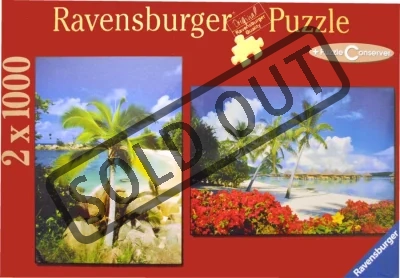 Puzzle RAVENSBURGER 2x1000 dílků - Pláže - Seychelly / Bora Bora