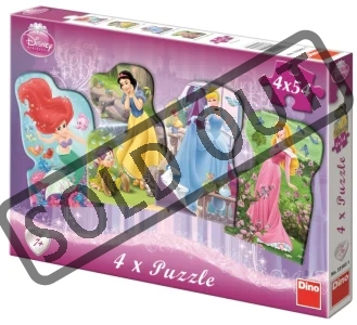 Dětské puzzle 4v1 DINO - Princezny 4x54 dílků