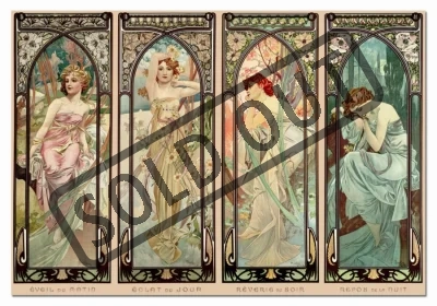 Puzzle EDUCA 2000 dílků - A.Mucha, Ráno, den, večer, noc