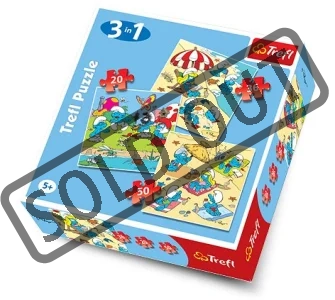 Puzzle pro děti 3v1 TREFL - Šmoulové  20,36,50 dílků