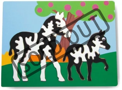 Dřevěné vkládací puzzle - Zebry