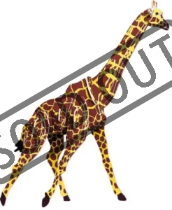 3D dřevěné puzzle barevné - Žirafa 3D