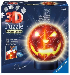 3D Svítící puzzleball Dýňová hlava 74 dílků
