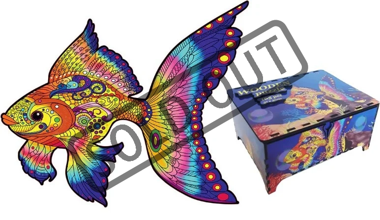 FA LIXEN Dřevěné puzzle Kouzelná rybička XL 165 dílků v dárkové krabičce