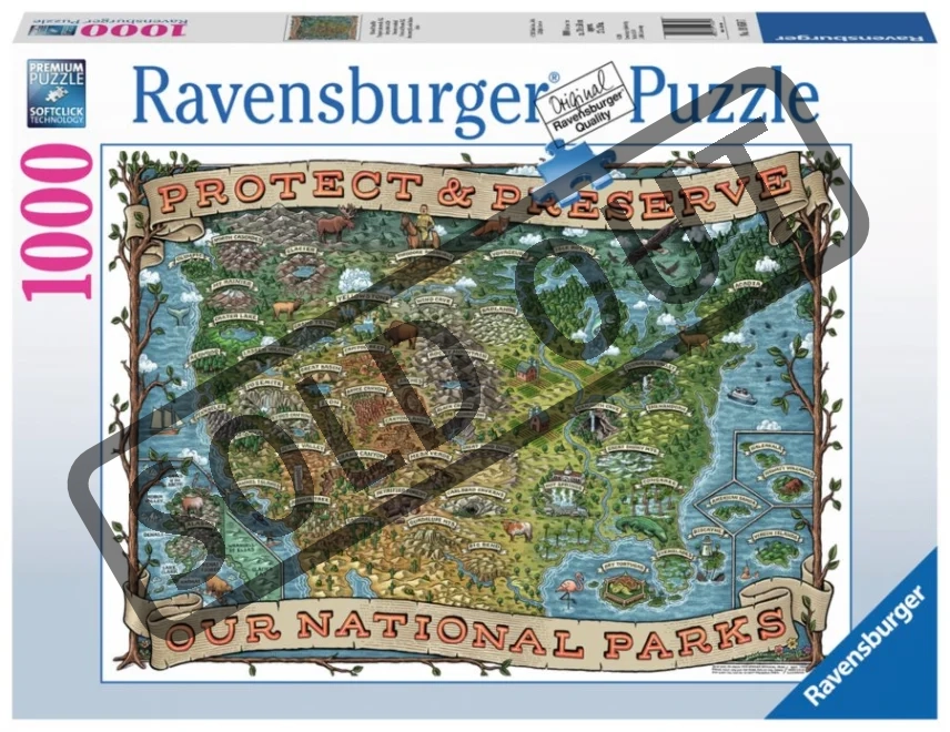 RAVENSBURGER Puzzle Americké národní parky 1000 dílků
