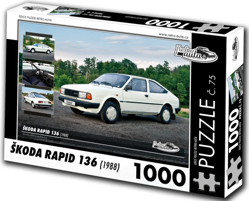 RETRO-AUTA Puzzle č. 75 Škoda RAPID 136 (1988) 1000 dílků