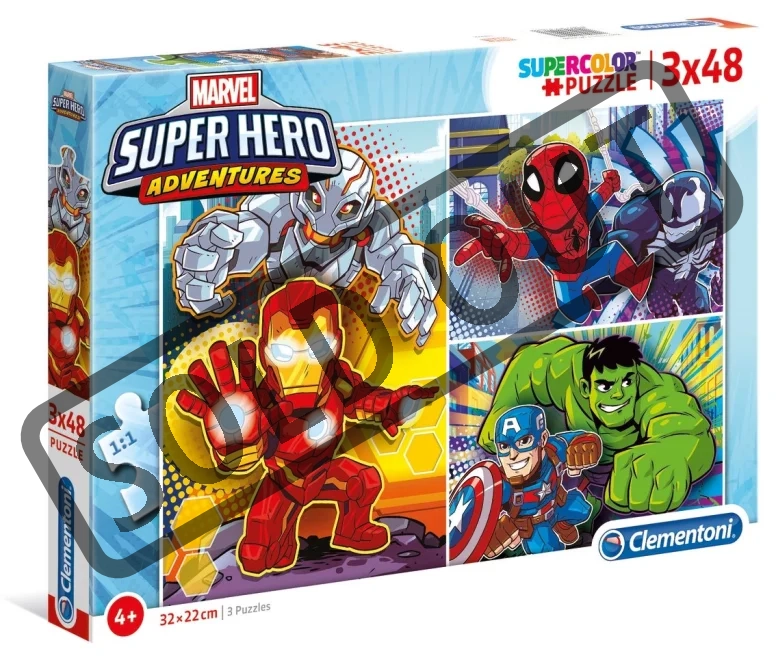 CLEMENTONI Puzzle Marvel Super Hero Adventures 3x48 dílků | Puzzle ...