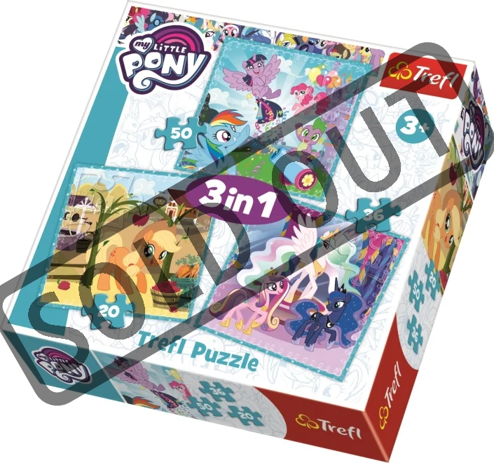 TREFL Puzzle My Little Pony 3v1 (20,36,50 dílků) | Puzzle-puzzle.cz