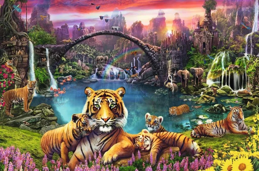RAVENSBURGER Puzzle Tygři v ráji 3000 dílků