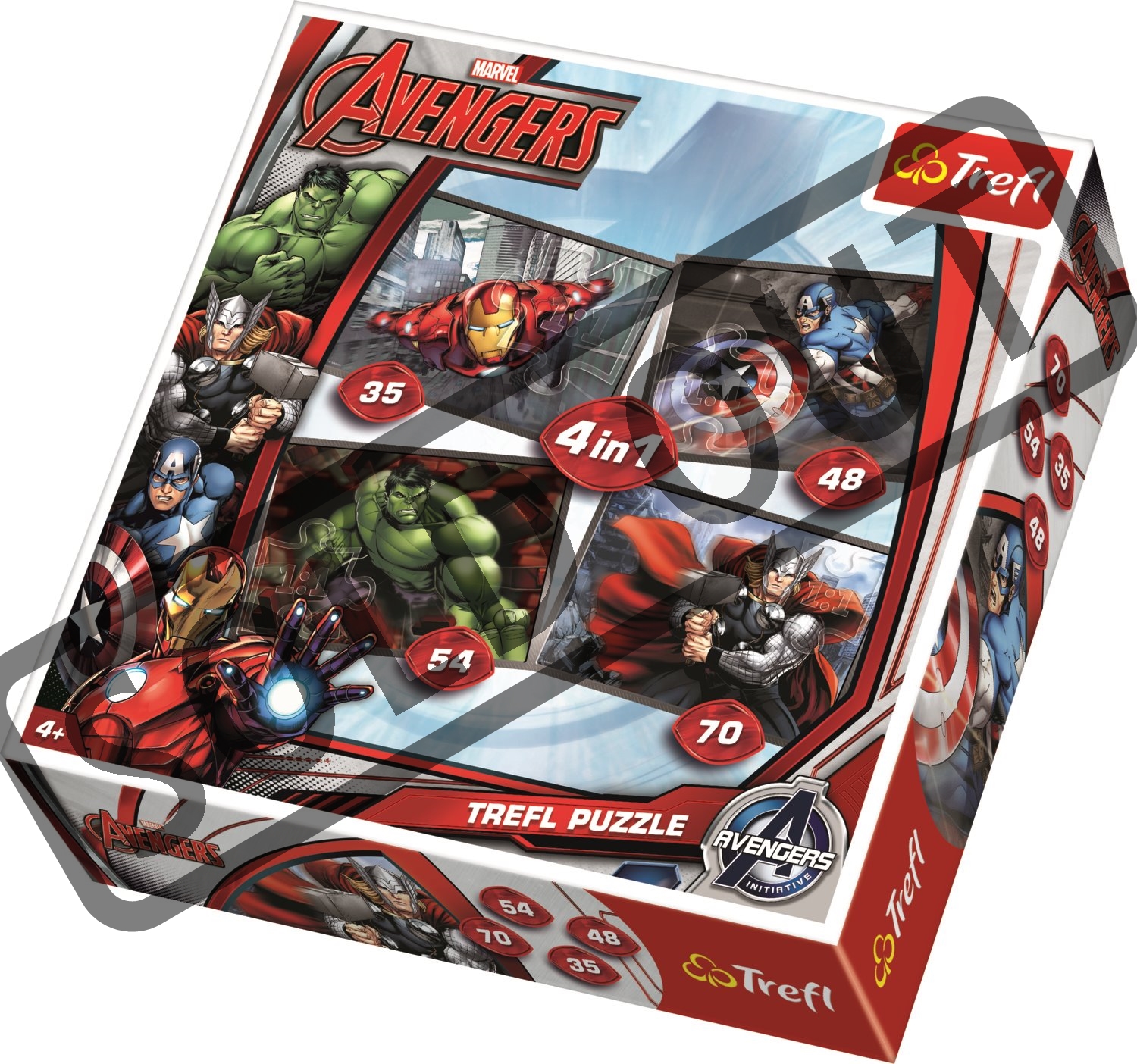 4 in 1 Puzzle (70+54+48+35) Brave Avengers