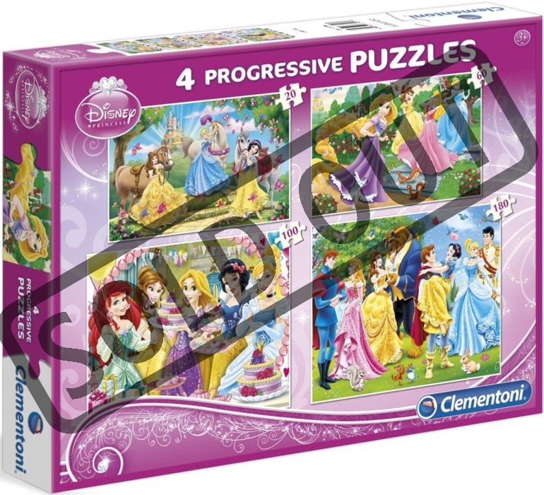 CLEMENTONI Puzzle Disney princezny (4v1) | Puzzle-puzzle.cz