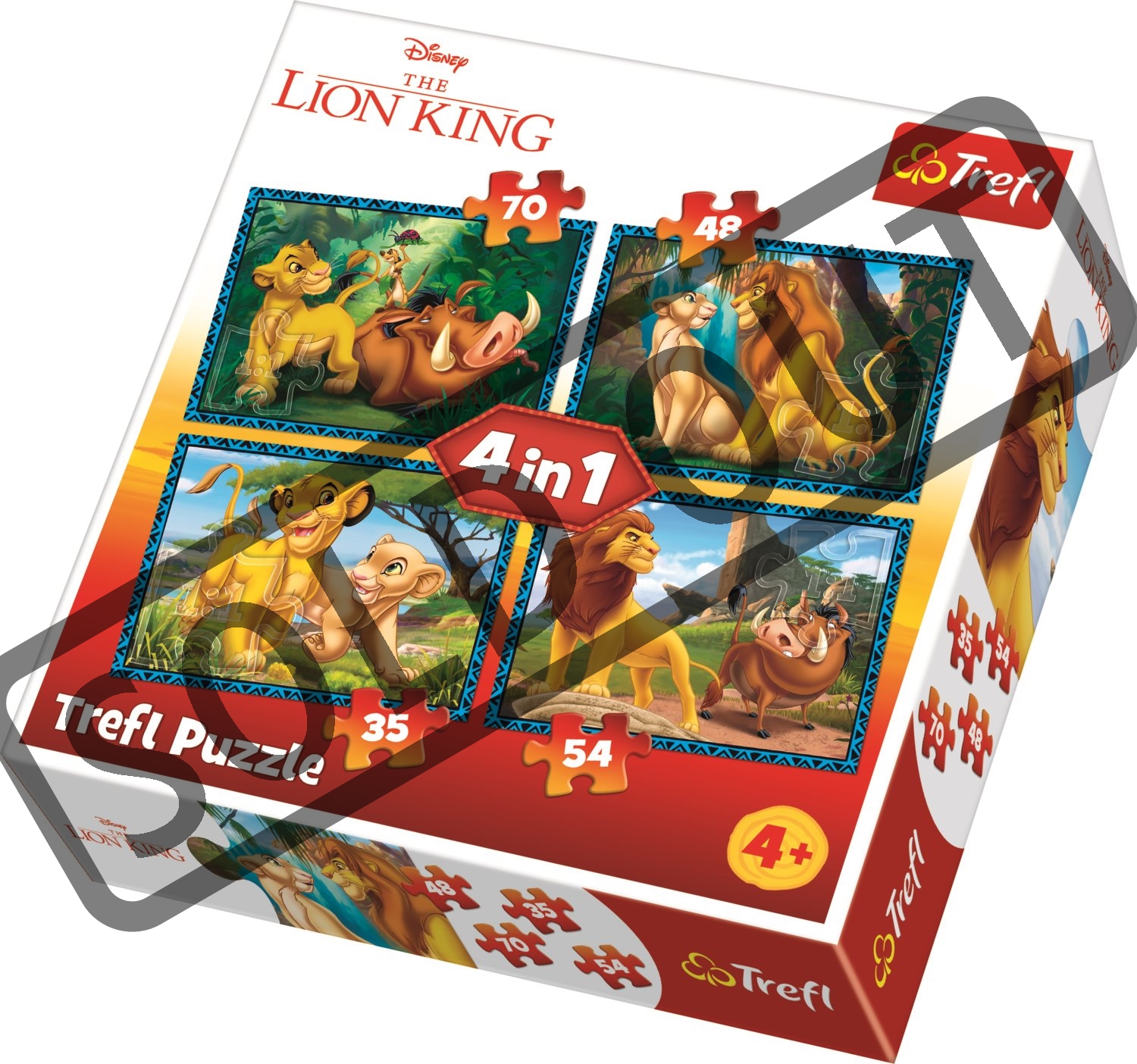 Trefl Puzzle 4 In 1: Il Re Leone - 35, 48, 54 E 70 Pezzi, Multicolore, Per Bambini 4+ - 2