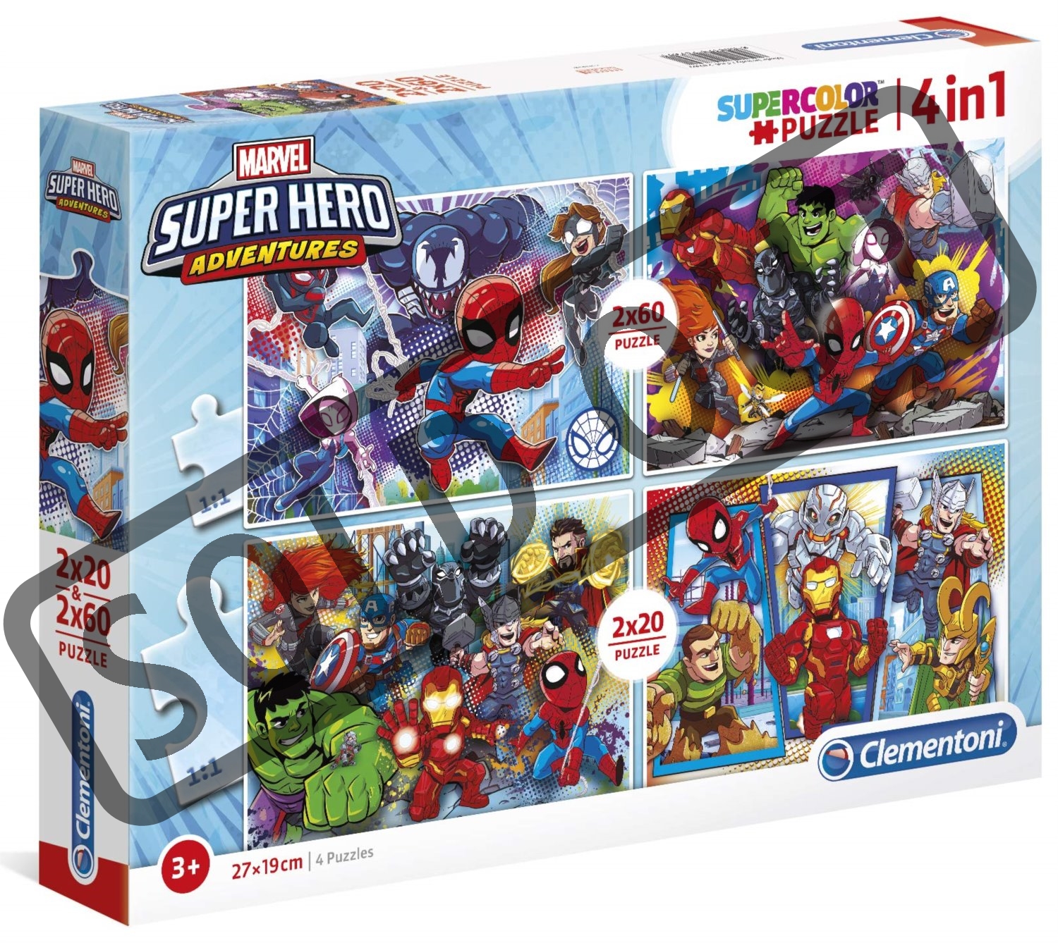 CLEMENTONI Puzzle Marvel Super Hero Adventures 4v1 (20,20,60,60 dílků ...
