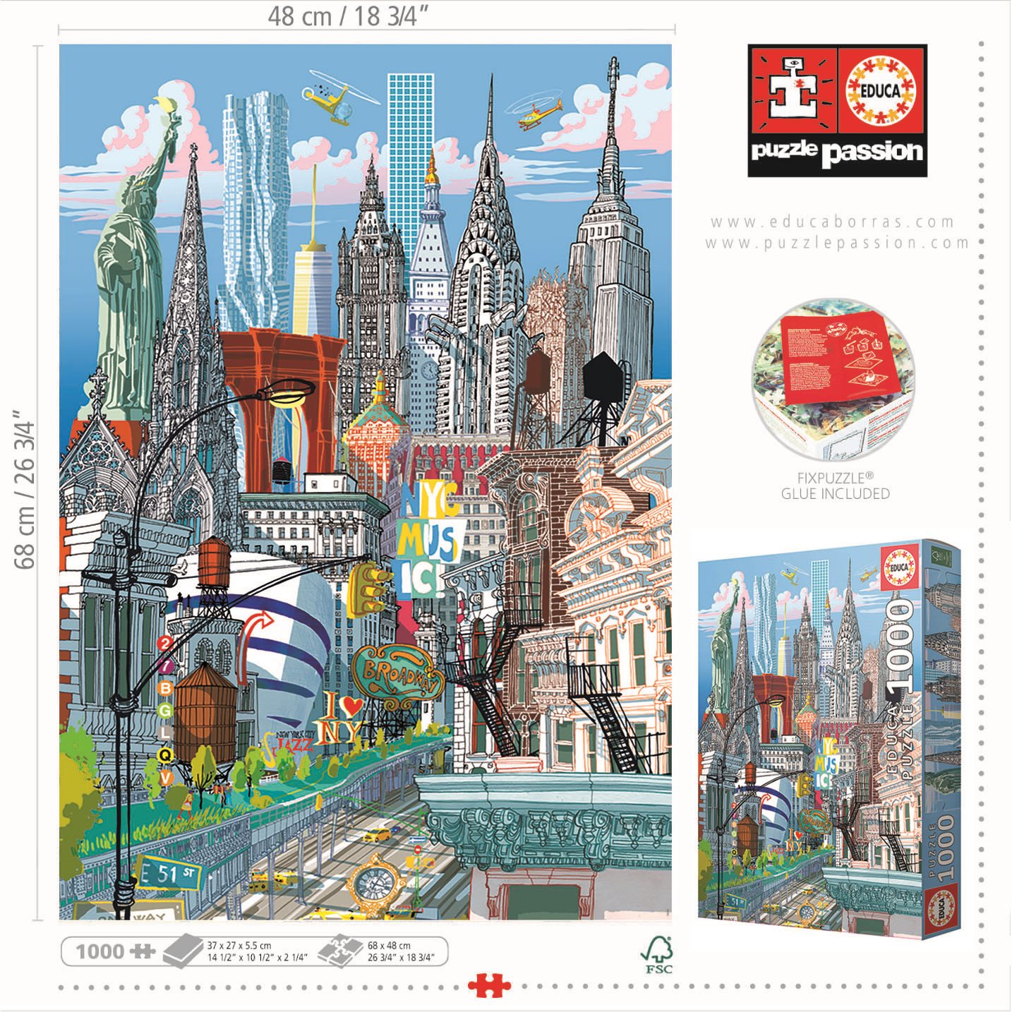 EDUCA Puzzle New York 1000 dílků | Puzzle-puzzle.cz