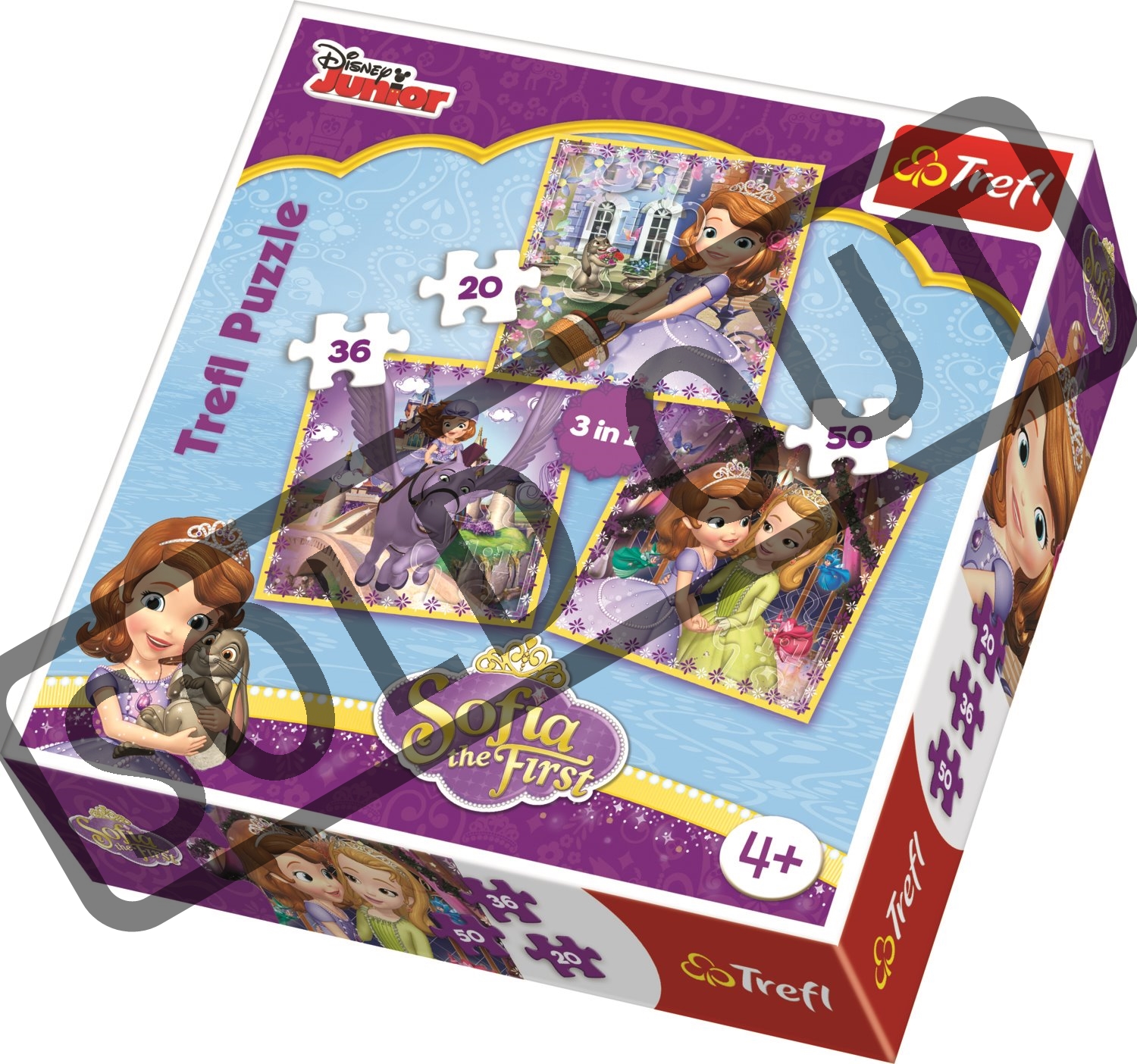 TREFL Puzzle Sofie První: S přáteli 3v1 (20,36,50 dílků) | Puzzle-puzzle.cz