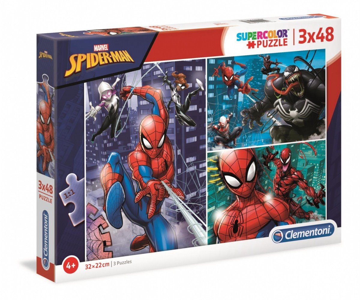 CLEMENTONI Puzzle Spiderman 3x48 dílků Puzzlepuzzle.cz