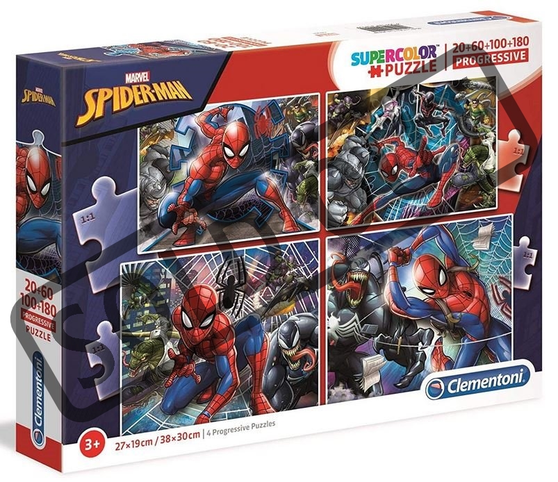 CLEMENTONI Puzzle Spiderman 4v1 (20+60+100+180 dílků) | Puzzle-puzzle.cz