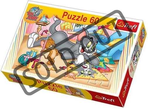 TREFL Puzzle Tom a Jerry: Malování 60 dílků | Puzzle-puzzle.cz