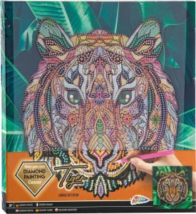 Diamantové malování na rámu Tygr 30x30cm