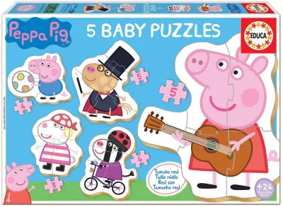 Baby puzzle Prasátko Peppa 2, 5v1 (3-5 dílků)