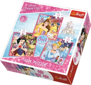 Puzzle Disney princezny: Kouzelný svět 3v1 (20,36,50 dílků)