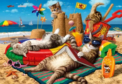 Puzzle Kočky na pláži 260 dílků