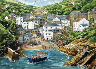 Puzzle Portloe, Cornwallské pobřeží 1000 dílků
