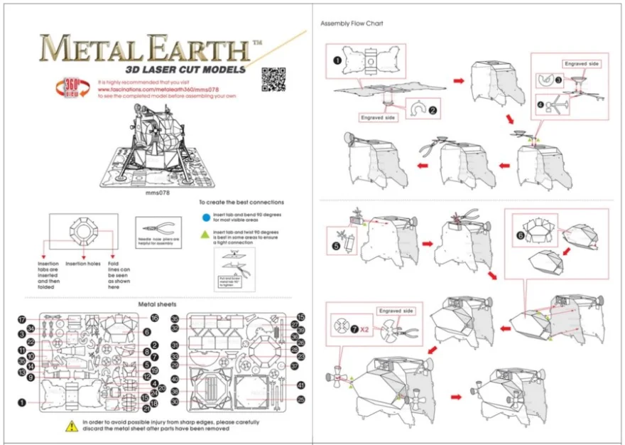 METAL EARTH 3D puzzle Lunární modul Apollo