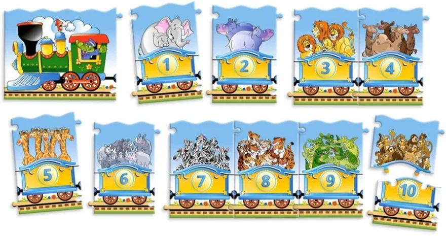 CASTORLAND Puzzle Učíme se čísla 1-10/ Vláček 21 dílků
