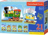 CASTORLAND Puzzle Učíme se čísla 1-10/ Vláček 21 dílků