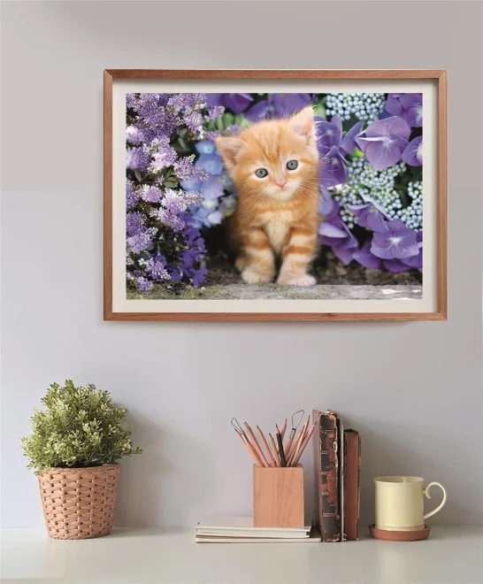 CLEMENTONI Puzzle Zrzavé kotě v květinách 500 dílků