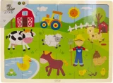 Dřevěné puzzle pro děti BABU Na farmě 24 dílků