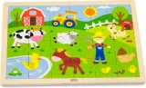 Dřevěné puzzle pro děti BABU Na farmě 24 dílků