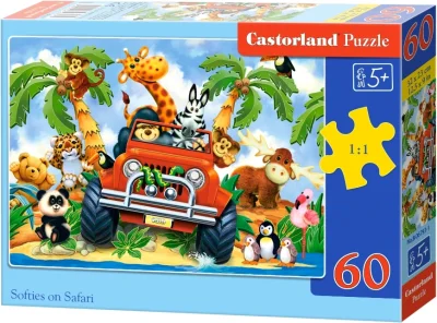Puzzle Dobráci na safari 60 dílků