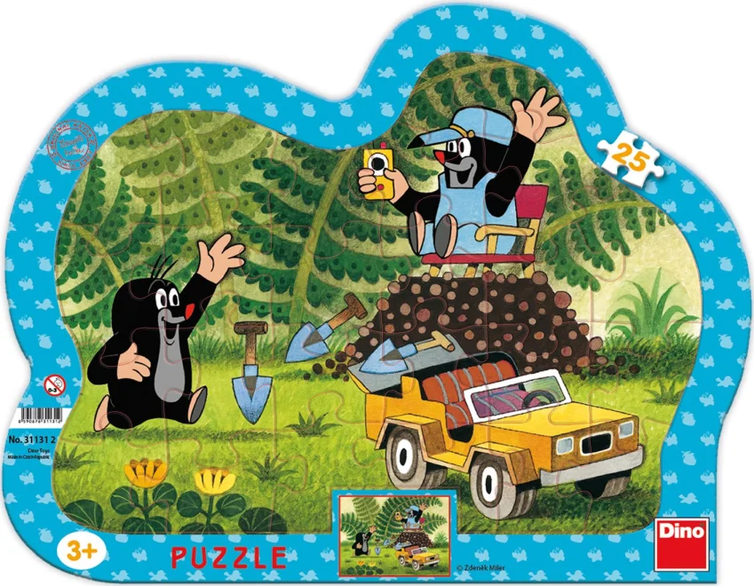 DINO Puzzle Krtek se žlutým autem 25 dílků