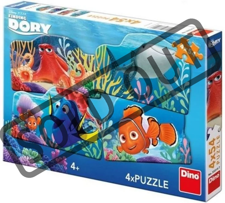 DINO Puzzle Hledá se Dory: Dory a přátelé 4x54 dílků