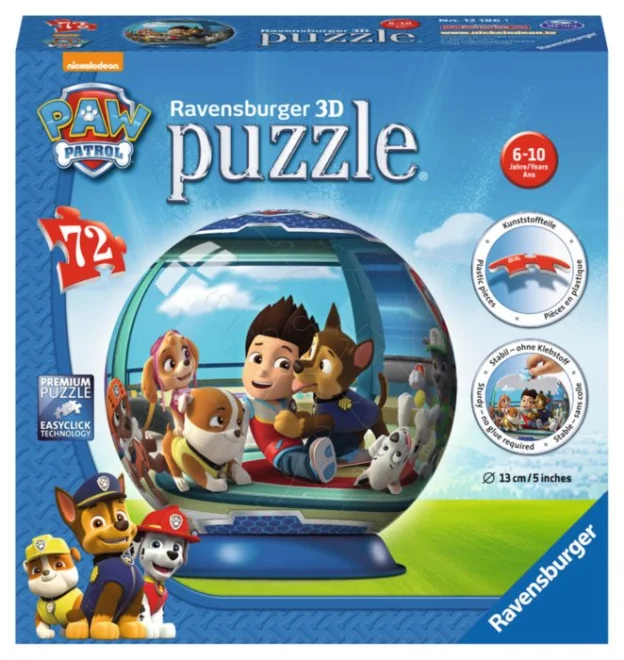 RAVENSBURGER 3D Puzzleball Tlapková patrola 73 dílků