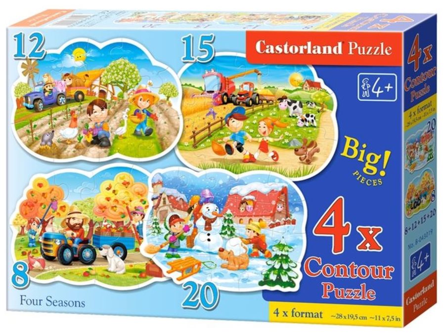 CASTORLAND Puzzle Roční období 4v1 (8,12,15,20 dílků)