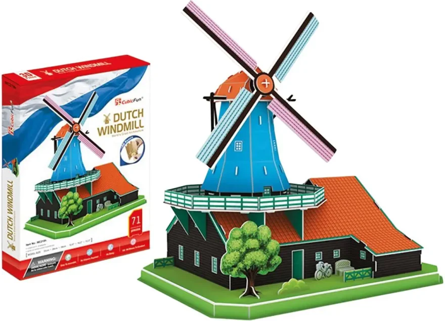 3D puzzle Holandský větrný mlýn 71 dílků