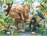 Puzzle s 3D efektem Prime 3D 100 dílků Mláďata v džungli